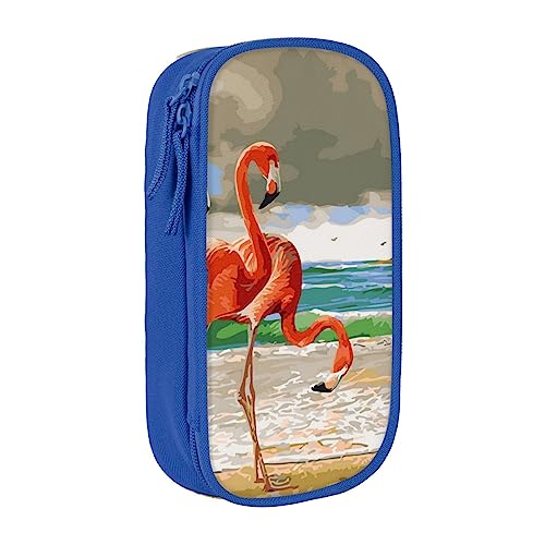 VGFJHNDF Federmappe mit Flamingo-Motiv, für Büro, Uni, Schule, Erwachsene, Teenager, Mädchen, Jungen, Schwarz, blau, Einheitsgröße, Make-up-Tasche von VGFJHNDF