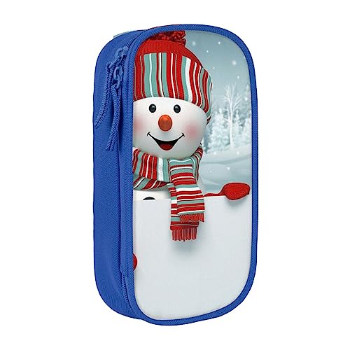 VGFJHNDF Frecher Schneemann Federmäppchen Fach Bleistift Box Tasche Organizer für Büro College Schule Erwachsene Teenager Mädchen Jungen Schwarz, blau, Einheitsgröße, Make-up-Tasche von VGFJHNDF