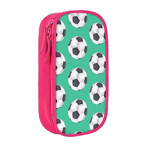 VGFJHNDF Fußball-Federmäppchen, Stifteetui, Organizer für Büro, Uni, Schule, Erwachsene, Teenager, Mädchen, Jungen, Schwarz, rose, Einheitsgröße, Make-up-Tasche von VGFJHNDF