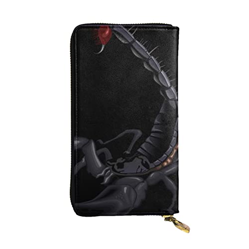 VGFJHNDF Grand Canyon bedruckte lange Ledergeldbörse, 12 Kreditkartenfächer, 4 Geldfächer, 1 Münzfach mit Reißverschluss, Skorpion, Einheitsgröße von VGFJHNDF