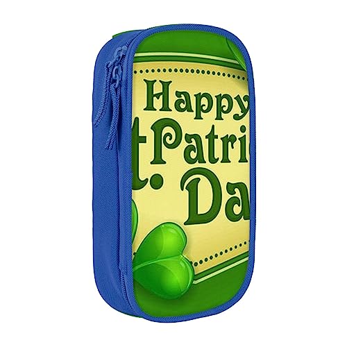 VGFJHNDF Happy St. Patrick's Day Federmäppchen, Stifteetui, Organizer für Büro, Uni, Schule, Erwachsene, Teenager, Mädchen, Jungen, schwarz, blau, Einheitsgröße, Make-up-Tasche von VGFJHNDF