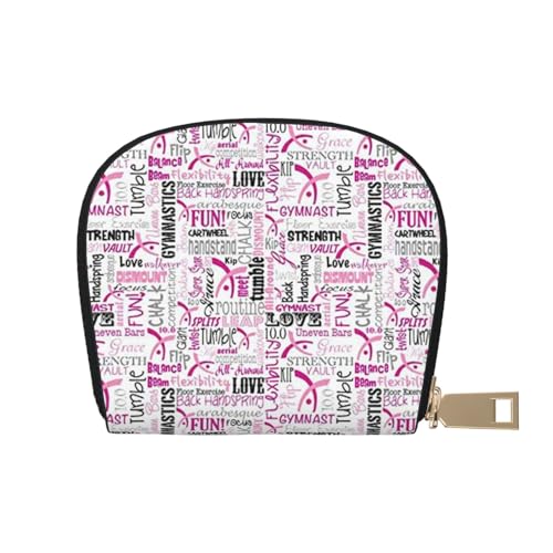 VGFJHNDF Klassische Geldbörse aus Leder mit Blumenmotiv und Blättern und Kartenhalter – stilvolles Geschenk für Männer und Frauen, Gymnastik pink, Einheitsgröße von VGFJHNDF