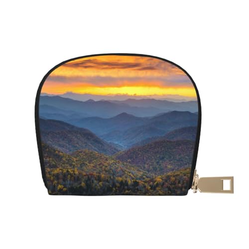 VGFJHNDF Klassische Geldbörse aus Leder mit Eukalyptusblättern und Kartenhalter – stilvolles Geschenk für Männer und Frauen, Blue Ridge Parkway Mountains, Einheitsgröße von VGFJHNDF