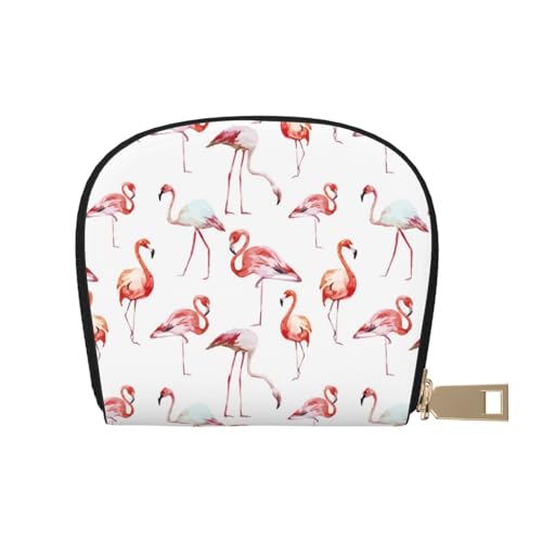 VGFJHNDF Klassische Geldbörse aus Leder mit Hahn-Motiv, mit Kartenhalter, stilvolles Geschenk für Männer und Frauen, Flamingo, Einheitsgröße von VGFJHNDF