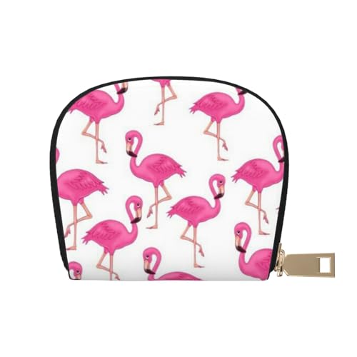 VGFJHNDF Klassische Geldbörse aus Leder mit Totenkopf-Aufdruck und Kartenhalter – stilvolles Geschenk für Männer und Frauen, Rosa Flamingo, Einheitsgröße von VGFJHNDF