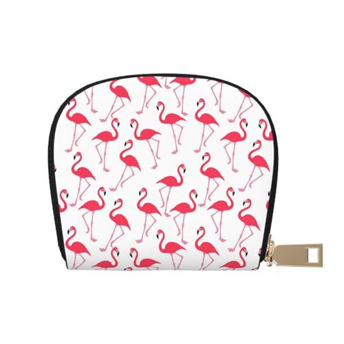 VGFJHNDF Klassisches Portemonnaie aus Leder mit Flamingo-Muster und Kartenhalter – stilvolles Geschenk für Männer und Frauen, Rosa Flamingo-Muster, Einheitsgröße von VGFJHNDF