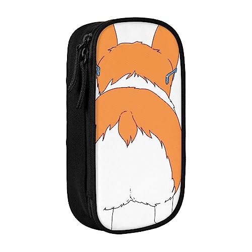 VGFJHNDF Lustiges Corgi Butt braunes Federmäppchen mit Fach für Büro, Uni, Schule, Erwachsene, Teenager, Mädchen, Jungen, Schwarz, Schwarz , Einheitsgröße, Make-up-Tasche von VGFJHNDF