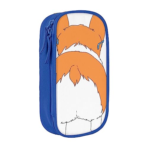 VGFJHNDF Lustiges Corgi Butt braunes Federmäppchen mit Fach für Büro, Uni, Schule, Erwachsene, Teenager, Mädchen, Jungen, Schwarz, blau, Einheitsgröße, Make-up-Tasche von VGFJHNDF