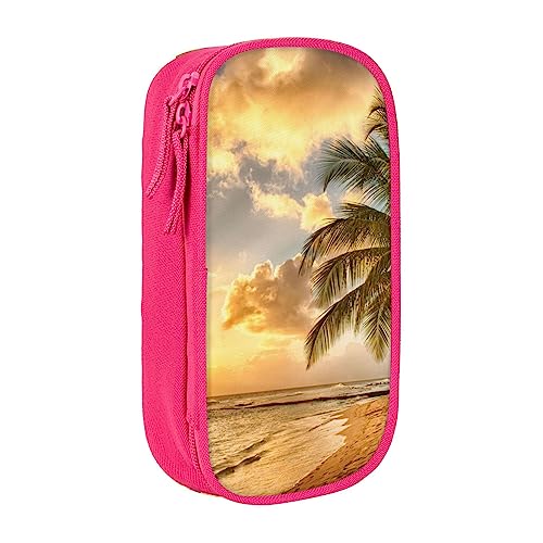 VGFJHNDF Ocean Sunset Scenery Federmäppchen mit Fach für Büro, Uni, Schule, Erwachsene, Teenager, Mädchen, Jungen, Schwarz, rose, Einheitsgröße, Make-up-Tasche von VGFJHNDF