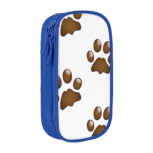 VGFJHNDF Pet Paw Prints Federmäppchen mit Fach für Büro, Uni, Schule, Erwachsene, Teenager, Mädchen, Jungen, Schwarz, blau, Einheitsgröße, Make-up-Tasche von VGFJHNDF