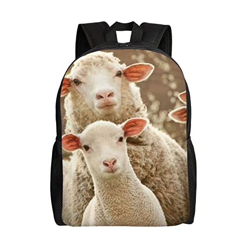 VGFJHNDF Reiserucksack mit Musikdruck, 38,1 cm (15 Zoll), Laptop-Rucksack für Männer und Frauen – stilvolle und langlebige Schultasche, perfekt für Jungen und Mädchen, Schafe und Lämmer., One size von VGFJHNDF