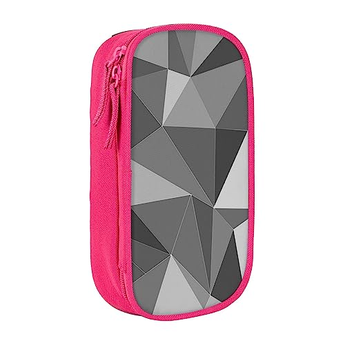 VGFJHNDF Schwarzes geometrisches Federmäppchen mit Fach für Büro, Uni, Schule, Erwachsene, Teenager, Mädchen, Jungen, Schwarz, rose, Einheitsgröße, Make-up-Tasche von VGFJHNDF