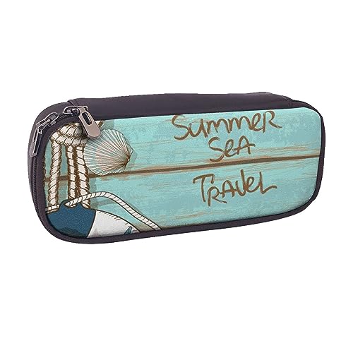 VGFJHNDF Stifteetui aus Leder, Ananas-Design, für Schule, Schule, Büro, Make-up-Tasche, Organizer für Männer, Frauen, Mädchen, Jungen, Marine Life Sea Deck, Einheitsgröße, Make-up-Tasche von VGFJHNDF