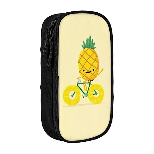 VGFJHNDF Stifteetui mit Ananas-Design, für Büro, Uni, Schule, Erwachsene, Teenager, Mädchen, Jungen, Schwarz, Schwarz , Einheitsgröße, Make-up-Tasche von VGFJHNDF