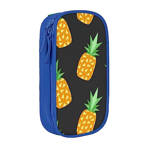 VGFJHNDF Stifteetui mit Ananas-Fach, für Büro, Uni, Schule, Erwachsene, Teenager, Mädchen, Jungen, Schwarz, blau, Einheitsgröße, Make-up-Tasche von VGFJHNDF