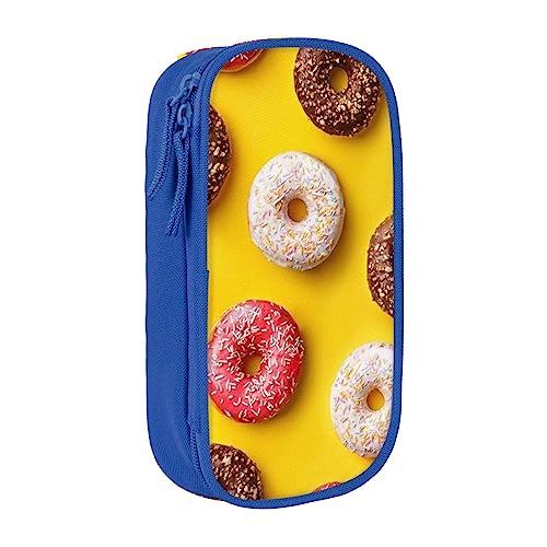 VGFJHNDF Stifteetui mit Donut-Fach, für Büro, Uni, Schule, Erwachsene, Teenager, Mädchen, Jungen, Schwarz, blau, Einheitsgröße, Make-up-Tasche von VGFJHNDF