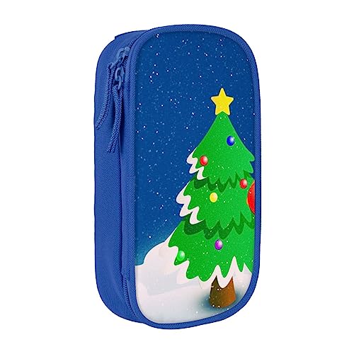 VGFJHNDF Stifteetui mit Weihnachtsbaum-/Elch-Motiv, Stifteetui, Organizer für Büro, Uni, Schule, Erwachsene, Teenager, Mädchen, Jungen, Schwarz, blau, Einheitsgröße, Make-up-Tasche von VGFJHNDF