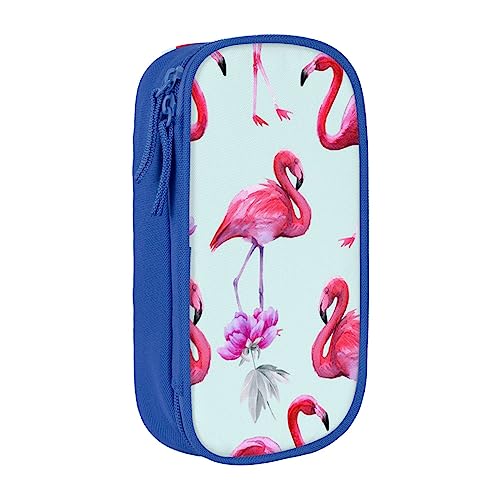 VGFJHNDF Stifteetui mit rosafarbenem Flamingo-Fach, für Büro, Uni, Schule, Erwachsene, Teenager, Mädchen, Jungen, Schwarz, blau, Einheitsgröße, Make-up-Tasche von VGFJHNDF