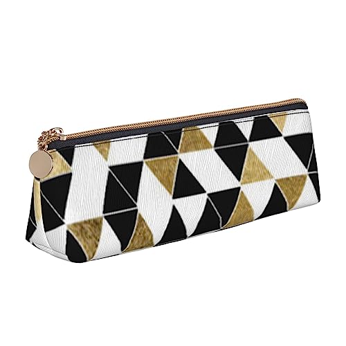 VGFJHNDF Taekwondo-Design Leder Dreieck Federmäppchen Reißverschluss Bleistiftbox – Schule Minimalistisches Federmäppchen und Make-up-Tasche für Männer, Frauen, Mädchen, Jungen, Moderne, von VGFJHNDF