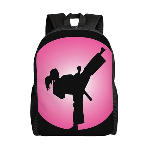 VGFJHNDF Taekwondo Design bedruckter Reiserucksack 38,1 cm (15 Zoll) Laptop-Rucksack für Männer und Frauen – stilvolle und langlebige Schultasche, perfekt für Jungen und Mädchen, Taekwondo-Design., von VGFJHNDF