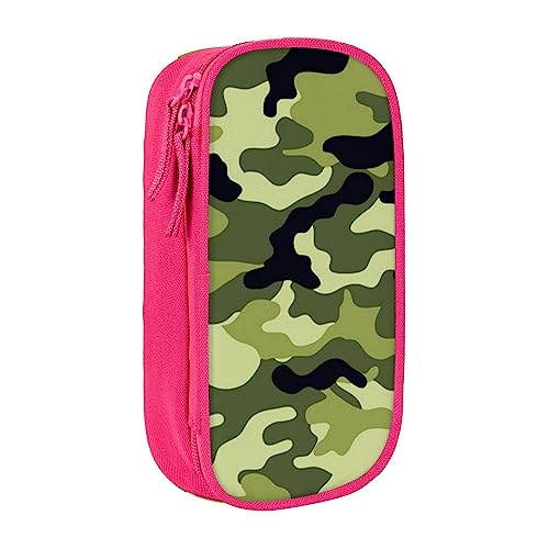 VGFJHNDF Tarngrünes Federmäppchen mit Fach für Büro, Uni, Schule, Erwachsene, Teenager, Mädchen, Jungen, Schwarz, rose, Einheitsgröße, Make-up-Tasche von VGFJHNDF