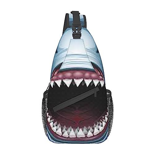 Vampires Mouth1 Sling Bag Travel Crossbody Rucksack Brusttasche für Männer Frauen, verstellbare linke und rechte Schultern, Wandern, Casual Daypack, Hai-Teech, Einheitsgröße von VGFJHNDF