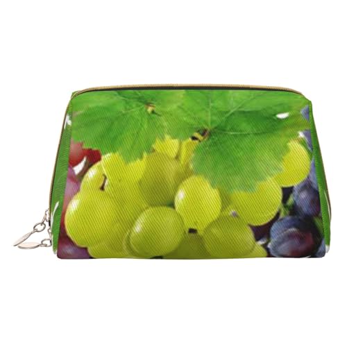 Verlockende Kirschblüten Bedruckte Leder Make-up Tasche für Frauen Mädchen - Kleine Tragbare Reise Kosmetik Organizer Kulturbeutel, grape, Einheitsgröße von VGFJHNDF