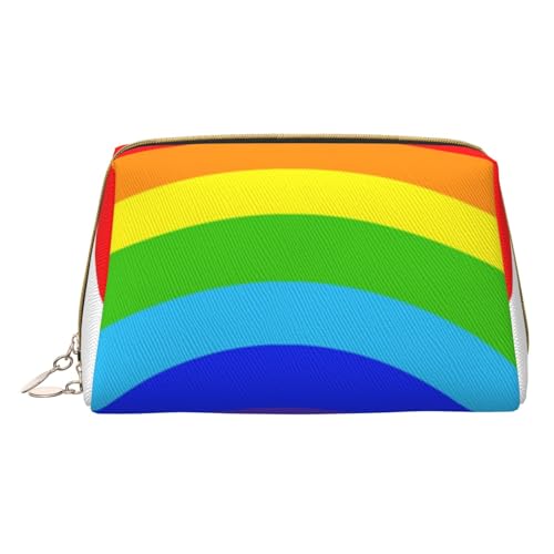 Verlockende Kirschblüten Bedruckte Leder Make-up Tasche für Frauen Mädchen - Kleine Tragbare Reise Kosmetik Organizer Kulturbeutel, regenbogenfarben, Einheitsgröße von VGFJHNDF