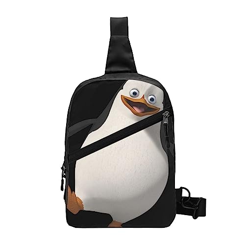 Wimpern-Schultertasche, faltbar, Crossbody-Rucksack, Brusttasche für Männer und Frauen, verstellbare linke und rechte Schulter, Sport, lässiger Tagesrucksack, Niedlicher Pinguin, Einheitsgröße von VGFJHNDF