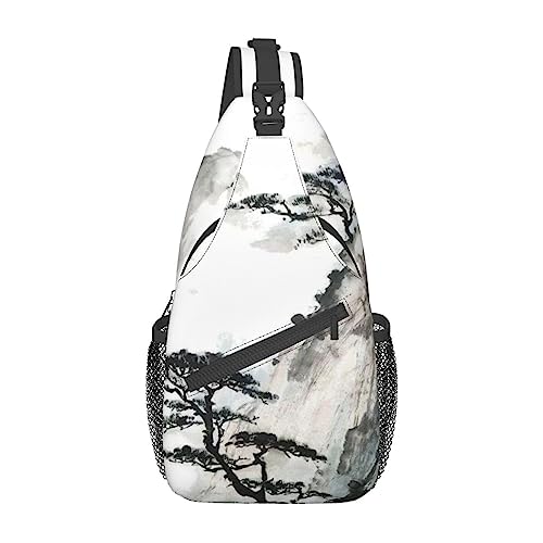 You are My Sunflower Sling Bag Travel Crossbody Backpack Chest Pack for Men Women, Adjustable Left and Right Shoulders Hiking Casual Daypack, Berg- und Kiefernbaum, Einheitsgröße von VGFJHNDF