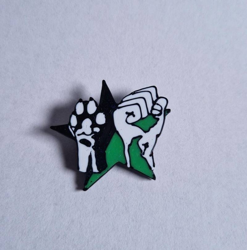 Animal Liberation - Human Button | 3D-Gedruckt Shiny Glitzernd Vegan & Handgemacht von VGNXPrints