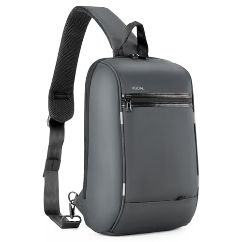 VGOAL Herren-Schultertaschen Multipurpose Crossbody Bag 13.3 inch, Anti-Diebstahl Wasserdichter Brusttasche Mehrere Taschen Sling Chest Herren Schultertasche mit USB-Ladeanschluss von VGOAL