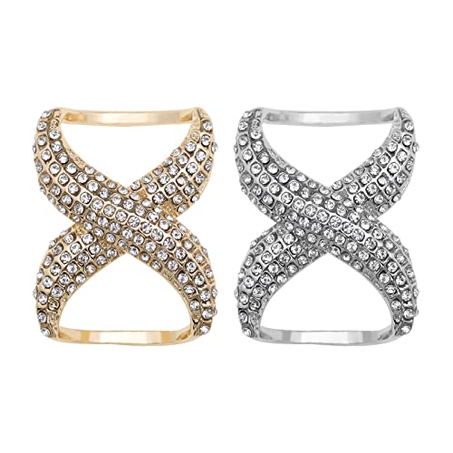 2 Stück Schal Schnalle Halstuch Halter Clips X-Form Strass Ring Seidenschal Verschluss Bluse Clip Kleidung Dekoration Zubehör für Damen von VGOL