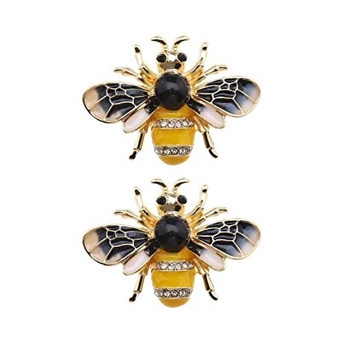 2 Stücke Biene Brosche mit Strass aus Legierung Schöne Broche Dekorative Zubehör für Kleidung Pullover Jacke Verzierung für Frauen Mädchen Damen von VGOL