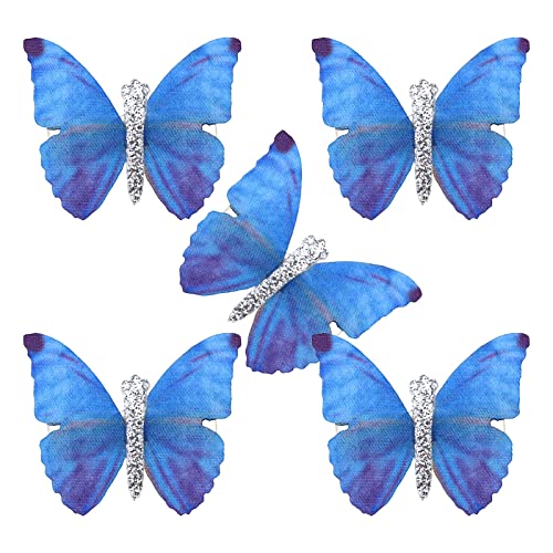 VGOL 5 Stück Schmetterling Haarspangen Mini Schmetterling Haarspange Schmetterling Bobby Pin Dekorative Mode Glitzer Haarspange Dekorative Accessoires für Frauen Mädchen, 4X3X3.5cm, Metall von VGOL