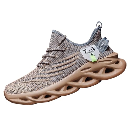 VGPSFN Damen Laufschuhe Sportschuhe Slip On Sneakers Tennisschuhe Walkingschuhe Joggingschuhe rutschfeste Atmungsaktive Damenschuhe Braun 41 von VGPSFN