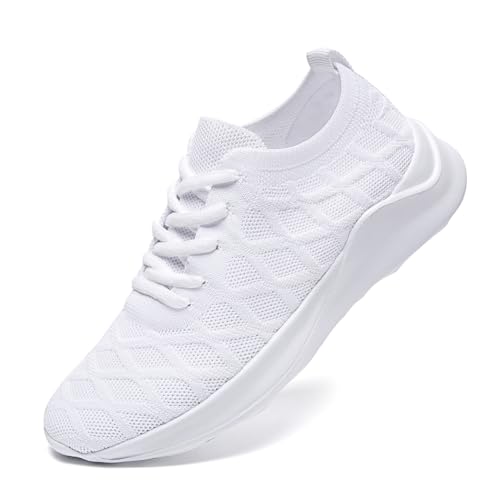 VGPSFN Damen Sportschuhe Sneakers Laufschuhe Walkingschuhe Damen Wanderschuhe Freizeitschuhe Tennisschuhe Outdoor Turnschuhe Atmungsaktive Leichte rutschfeste Weiß EU 41 von VGPSFN
