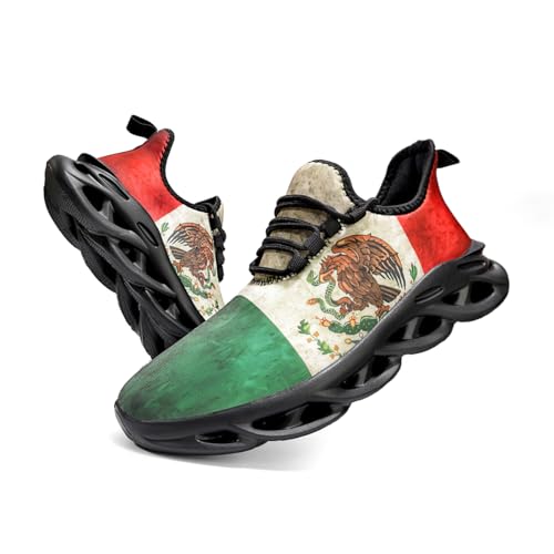 VGPSFN Herren Schuhe Laufschuhe Turnschuhe Sportschuhe Sneaker Freizeit Bequeme Tennis Fitness Fitnessstudio Schuhe Outdoor Leichte Männer Modisch Atmungsaktiv Mesh Grün_Rot 45 von VGPSFN