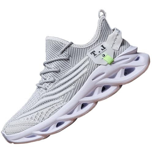 VGPSFN Herren Schuhe Laufschuhe Turnschuhe Sportschuhe Sneaker Freizeit Bequeme Tennis Fitness Fitnessstudio Schuhe Outdoor Leichte Männer Modisch Atmungsaktiv Mesh Weiß 40 von VGPSFN