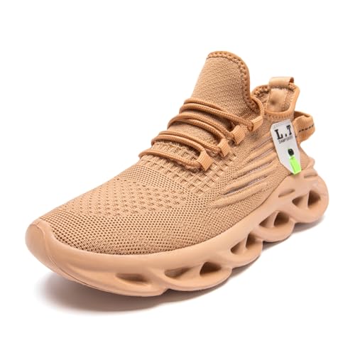 VGPSFN Herren Straßenlaufschuhe Leichtgewichts Schuhe Sportschuhe Sneaker Freizeitschuhe Laufschuhe Turnschuhe rutschfeste Tennis Fitness Jogging Walkingschuhe Schuhe braun 12.5 von VGPSFN