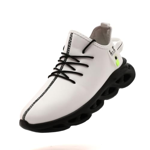 VGPSFN Herren Wanderschuhe Winter Schuhe Sneaker Warm Gefütterte Trekking Und Wanderschuhe Freizeit Straßenlaufschuhe Schlüpfen Trekkingschuhe Schwarz Weiß EU 43 von VGPSFN