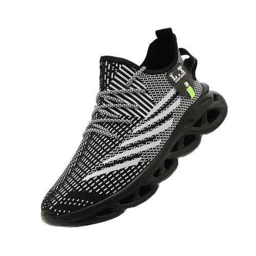 VGPSFN Herren Winter Schuhe Sneaker mit Baumwollfutter Turnschuhe Sportschuhe Sneaker Freizeit Bequeme Tennis Fitness Schuhe Outdoor Leichte Männer Modisch Atmungsaktiv Mesh Schwarz 44 von VGPSFN