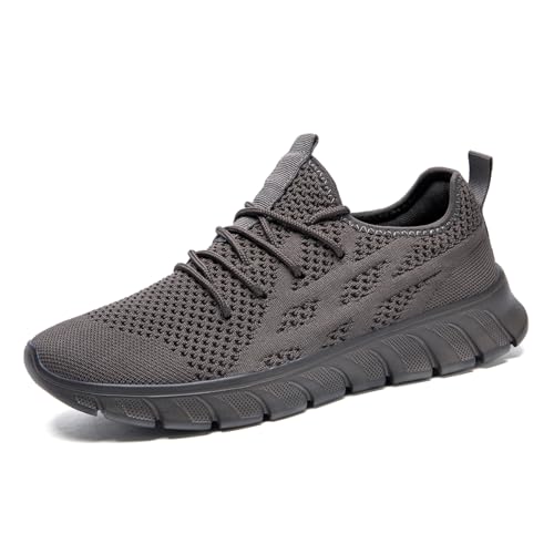 VGPSFN Laufschuhe Damen Sneaker Schuhe Sportschuhe Turnschuhe Straßenlaufschuhe Walkingschuhe Komfortabel Mesh Atmungsaktives Schuhe Dunkelgrau 42 von VGPSFN