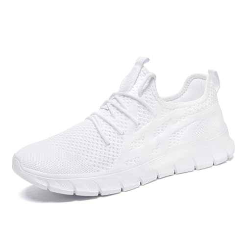 VGPSFN Laufschuhe Damen Sneaker Slip On Schuhe Sportschuhe Turnschuhe Straßenlaufschuhe Walkingschuhe Komfortabel Mesh Schuhe Weiß 39 von VGPSFN