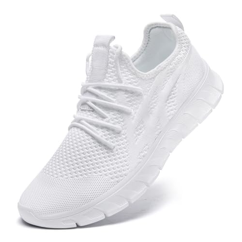 VGPSFN Laufschuhe Herren Sportschuhe Turnschuhe Freizeitschuhe Sneakers Schuhes Tennisschuhe Bequeme Fitness Trainingschuhe Leichtgewichts Walking Schuhe Weiß EU 42 von VGPSFN