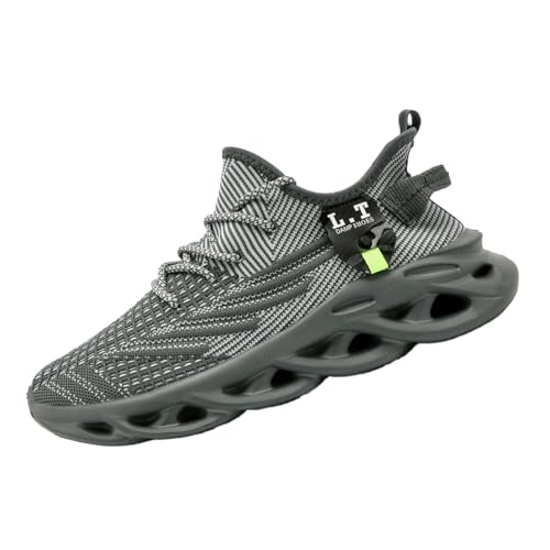 VGPSFN Laufschuhe für Damen Slip On Sneakers Tennisschuhe Walkingschuhe Joggingschuhe rutschfeste Atmungsaktive Damenschuhe Dunkelgrau 41 von VGPSFN