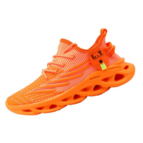 VGPSFN Laufschuhe für Damen Slip On Sneakers Tennisschuhe Walkingschuhe Joggingschuhe rutschfeste Atmungsaktive Damenschuhe Orange 38 von VGPSFN