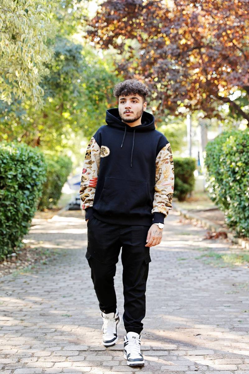 Vg Street Special Design Geprägte Ärmel Und Hoodie Detail Langarm Oversize - Streetwear Unisex von VGSTREET