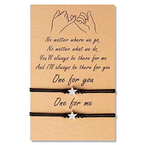 VGWON - 2 Freundschaftsarmband Partnerarmbänder, Beste Freunde Geschenke Gleichheit Versprechen Armbänder, Schmuck Geschenke für Freunde Paare Familie von VGWON