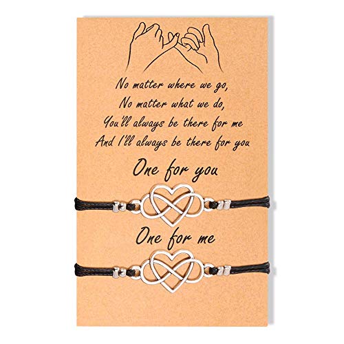 VGWON - 2 Freundschaftsarmband Partnerarmbänder, Beste Freunde Geschenke Gleichheit Versprechen Armbänder, Schmuck Geschenke für Freunde Paare Familie von VGWON